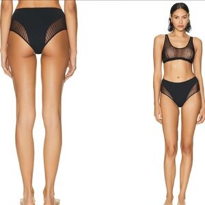 Wolford BLACK Shadow Stripe High Waist Brief